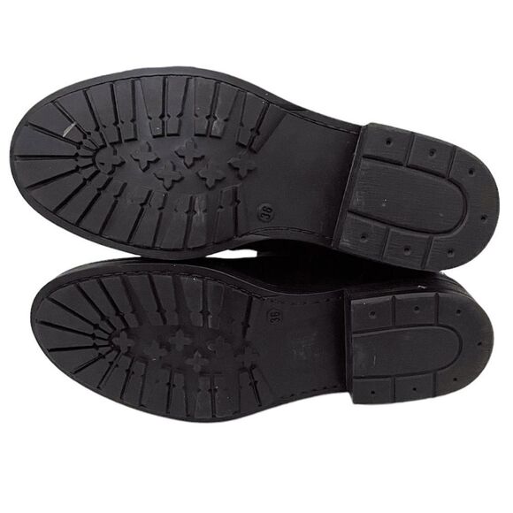 The Shoe Box Made in Italy Fur Lined Black Booties Zip Sides Size EU 36 - Picture 5 of 7